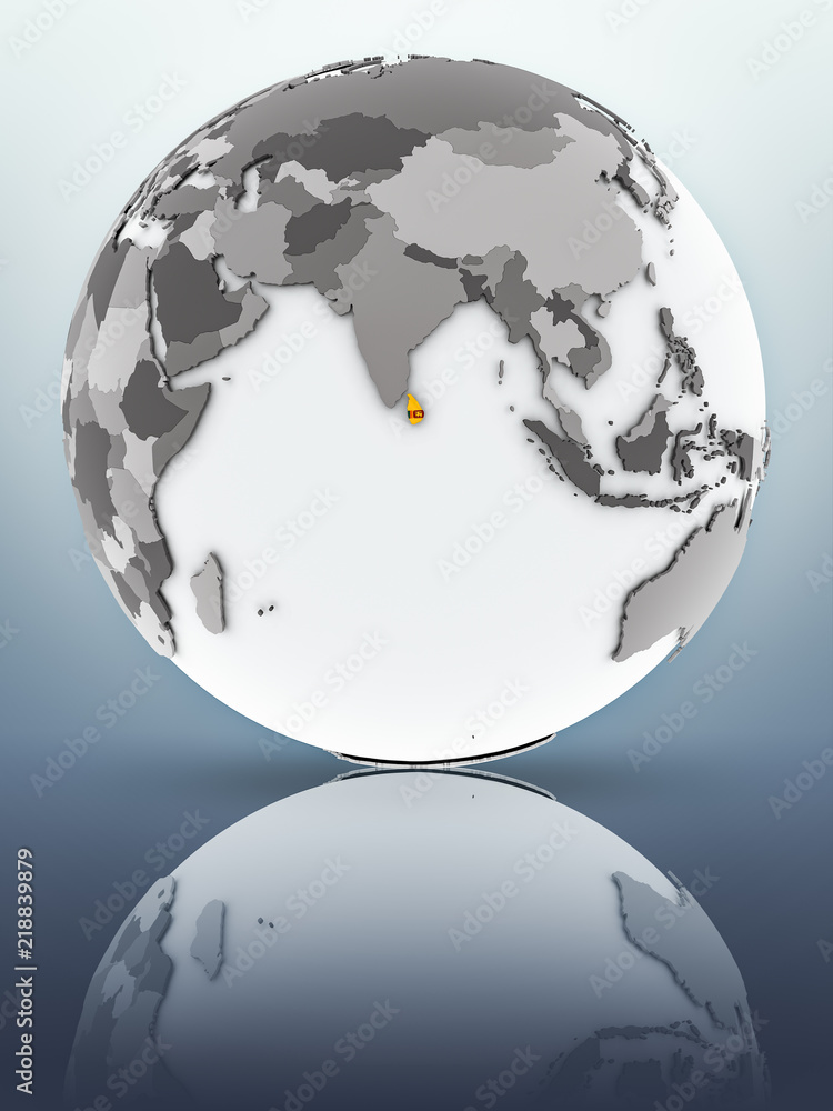Obraz premium Sri Lanka on globe