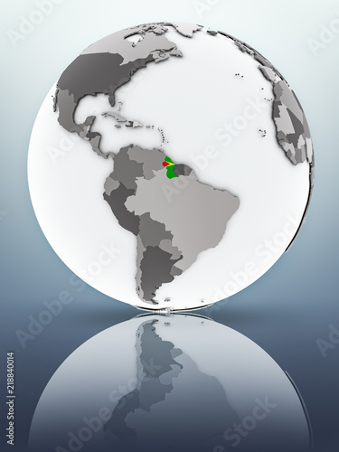 Guyana on globe