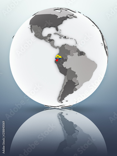 Ecuador on globe