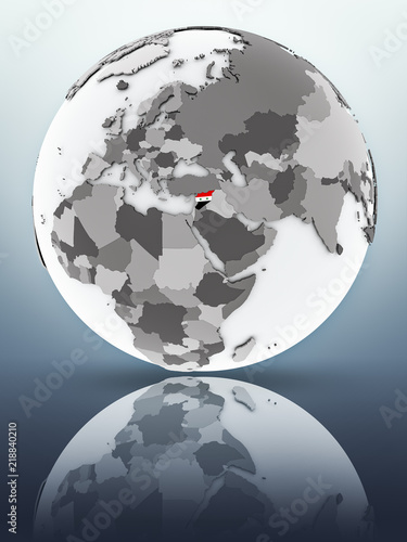 Syria on globe