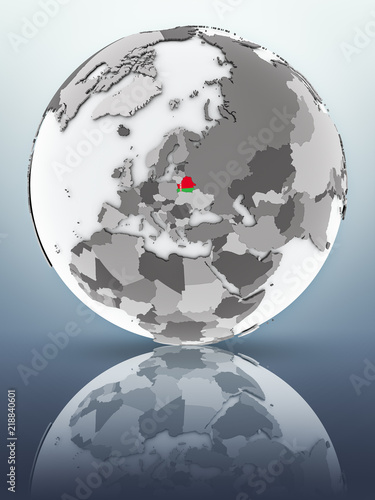 Belarus on globe