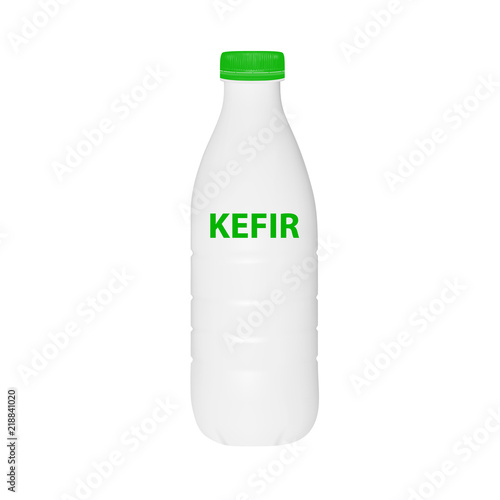 A bottle of kefir in vector isolated on white background.
