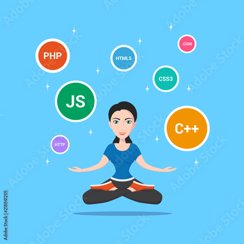 Programmer girl character