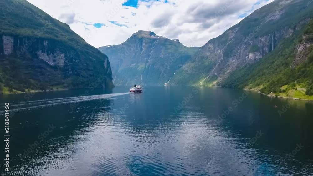 Cruise Liners On Geiranger fjord, Norway Cruise Liners On Geiranger fjord, Norway