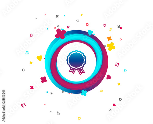Award icon. Best guarantee symbol. Winner achievement sign. Colorful button with icon. Geometric elements. Vector