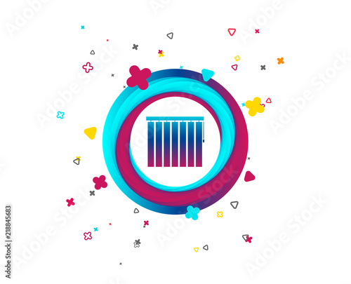 Louvers vertical sign icon. Window blinds or jalousie symbol. Colorful button with icon. Geometric elements. Vector