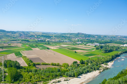 Tanaro river view from Langhe, Italy © elleonzebon