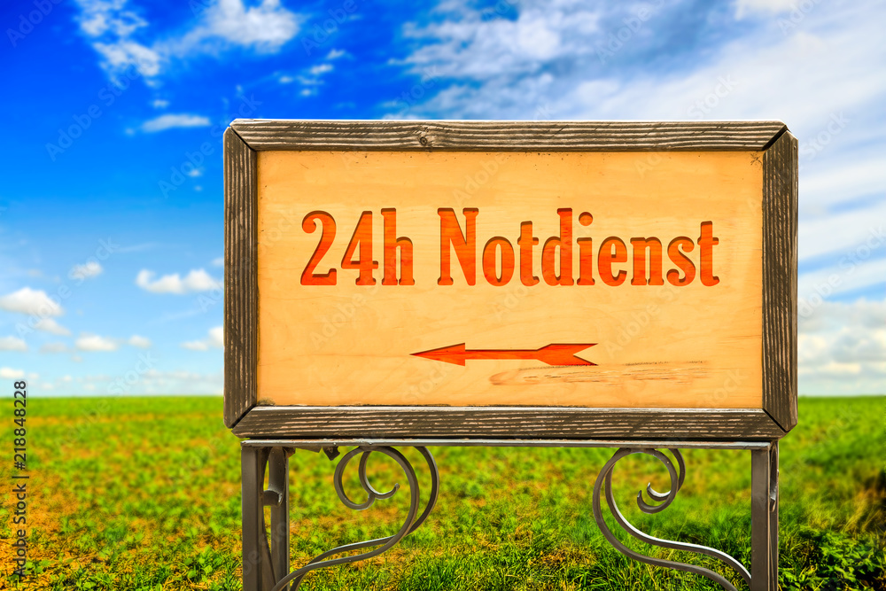 Obraz premium Schild 284 - 24h Notdienst