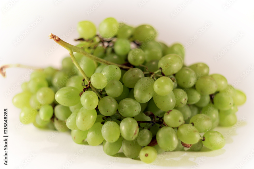 green grapes on isolated white background