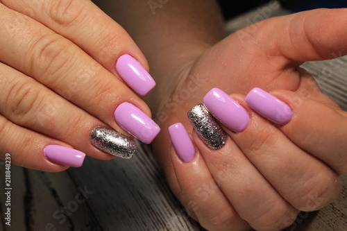 glamorous pink manicure