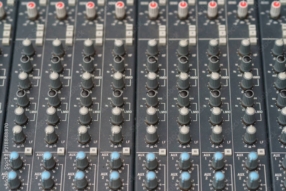 Macroimage of the mixing desk