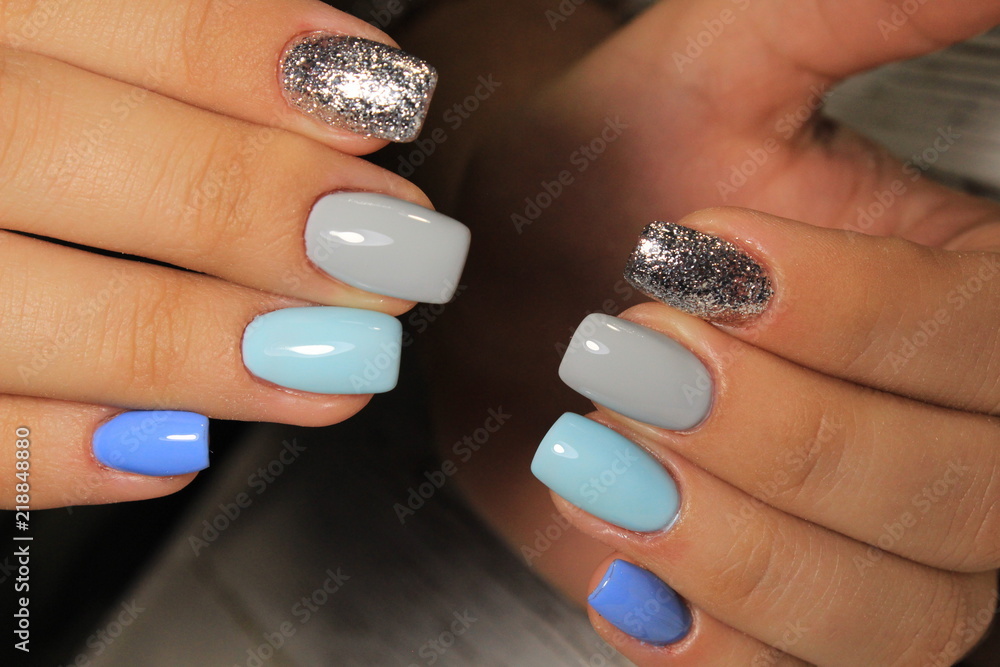fashionable blue manicure fashionable blue manicure