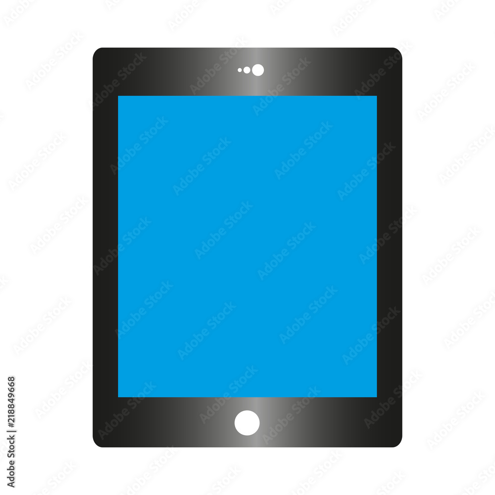 Black tablet PC with blue screen