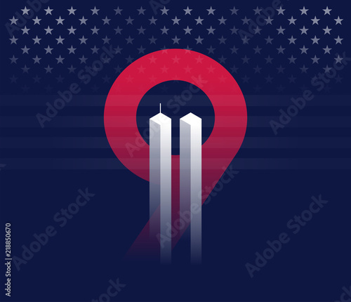 9/11 vector conceptual illustration vector background