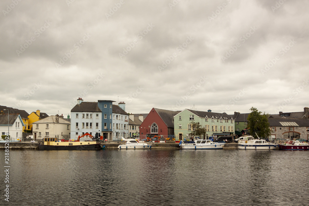 River and Galway Cathedral of 'Our Lady Assumed into Heaven and St Nicholas' in Galway. Ireland River and Galway Cathedral of 'Our Lady Assumed into Heaven and St Nicholas' in Galway. Ireland