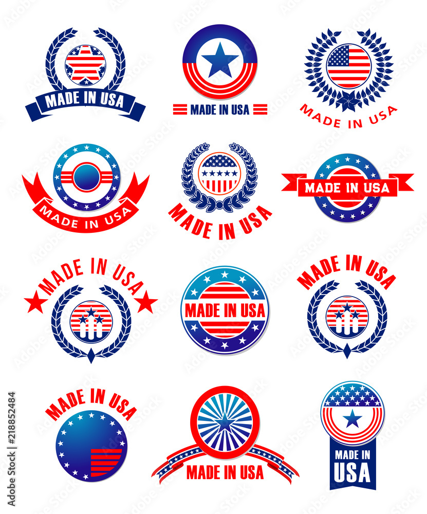 Vector icons set of Made in USA quality Vector icons set of Made in USA quality