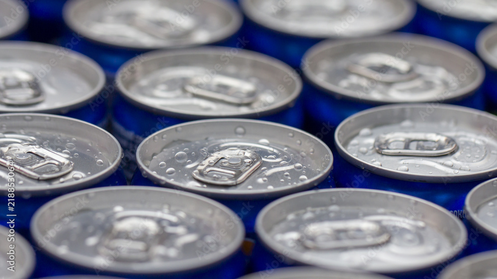 Pattern repeating of beer cans in alcohol and beverage department of superstore Pattern repeating of beer cans in alcohol and beverage department of superstore