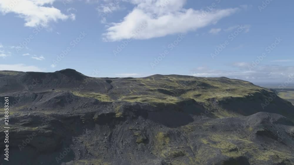 Majestic aerial flying in Iceland over volcanic mountains Majestic aerial flying in Iceland over volcanic mountains