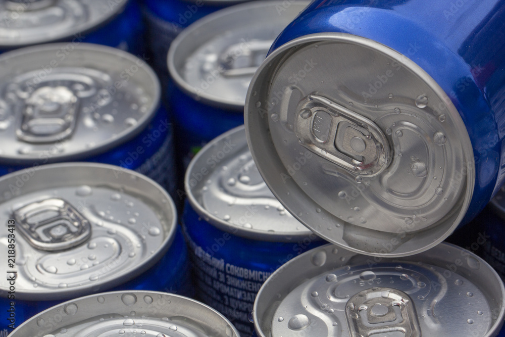 Pattern repeating of beer cans in alcohol and beverage department of superstore Pattern repeating of beer cans in alcohol and beverage department of superstore