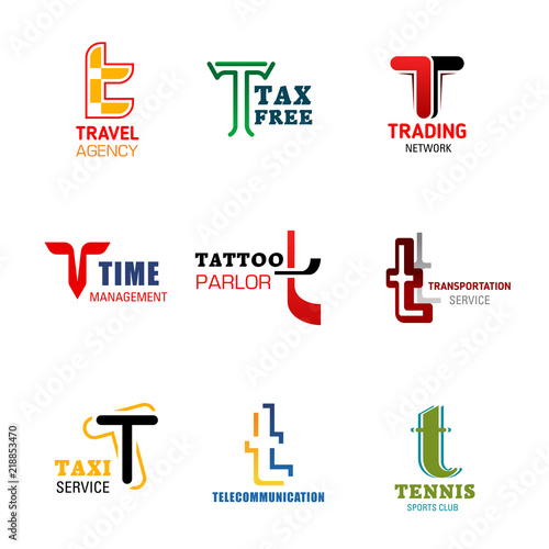Brand identity and business company T letters