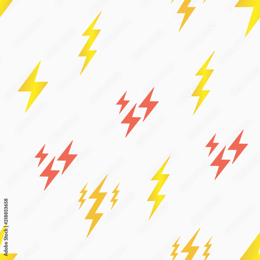 Seamless pattern with lightning bolt for your design. Children vector illustration of cartoon lightning. Seamless pattern with lightning bolt for your design. Children vector illustration of cartoon lightning.