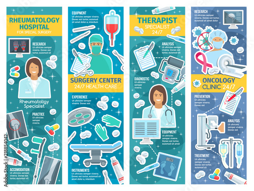 Rheumatology and oncology therapy clinic banners