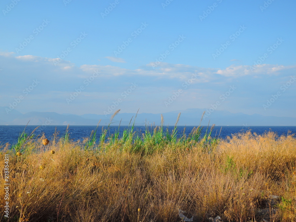 Pelopones Greece view to sea