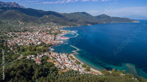Limenas town and port at Thassos island
