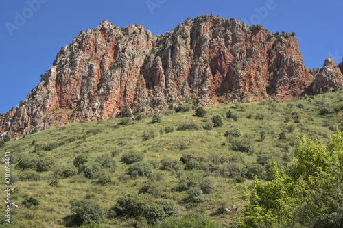 Red-coloured rock near Noravank Monastery, Armenia