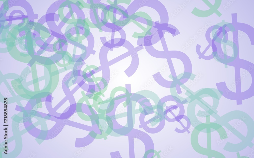 Multicolored translucent dollar signs on white background. Green tones. 3D illustration Multicolored translucent dollar signs on white background. Green tones. 3D illustration