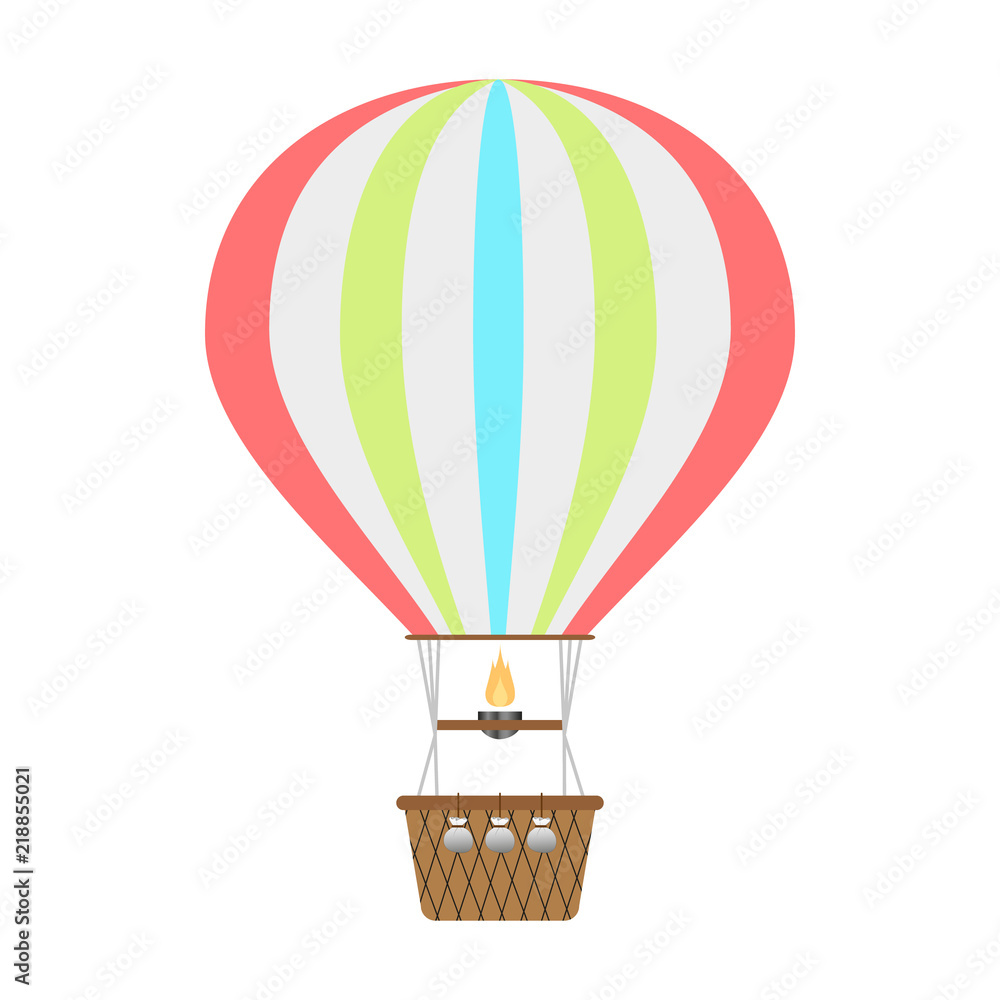Fototapeta premium Hot air balloon icon. Vector design element isolated on light background.