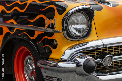 An Old Muscle Car with a Flame Paint Job © Hypnotik Photography