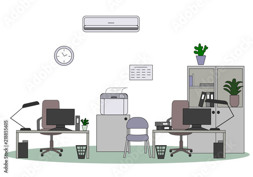 Office workplace.