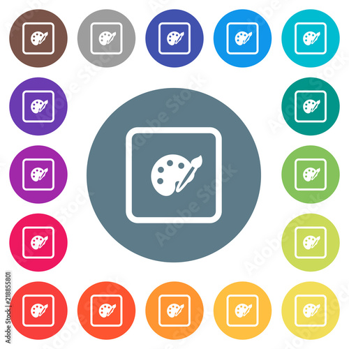 Adjust object color flat white icons on round color backgrounds