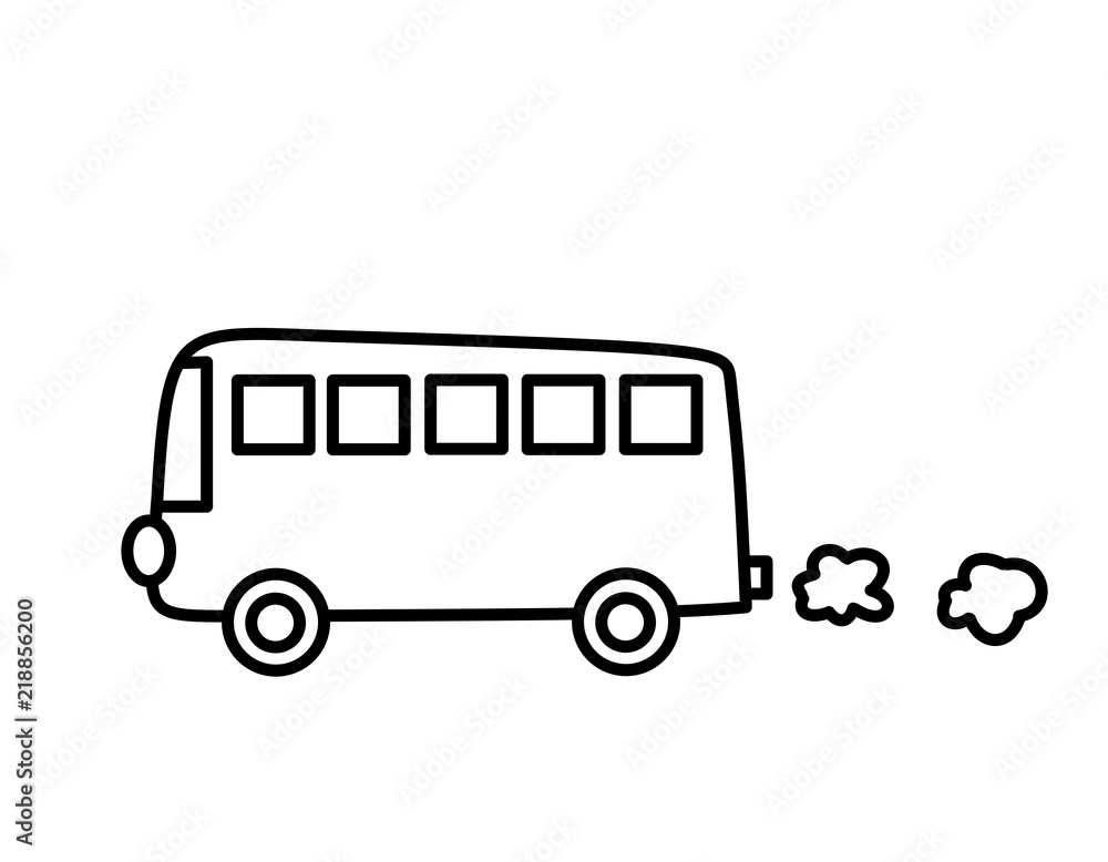 バス排気ガス2(線画)