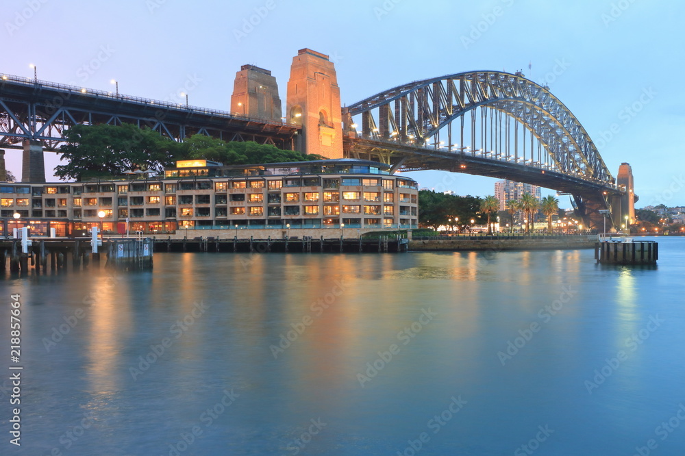 Sydney Harbour Bridge during blue hour.