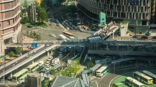 Time lapse video of cars traveling on roads in city
