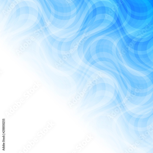 Abstract Curved Pattern with Waves. Structural Blue Smoke. Raster Illustration