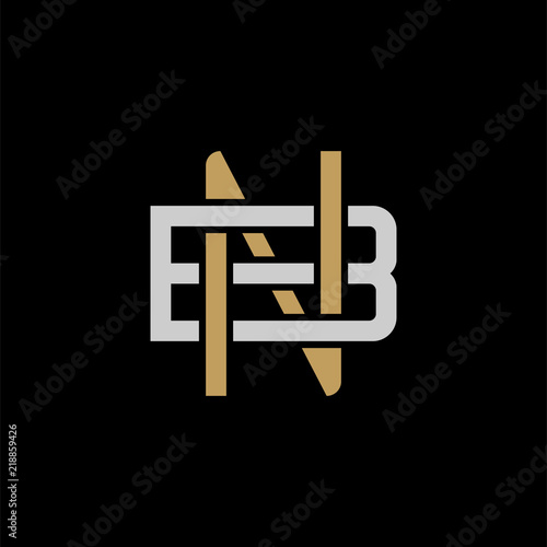 Fotografie Initial letter B and N, BN, NB, overlapping interlock logo, monogram line art st