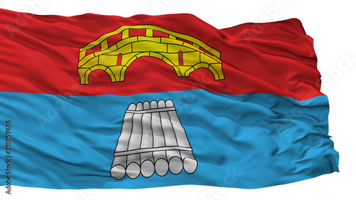 Mosty City Flag, Country Belarus, Isolated On White Background