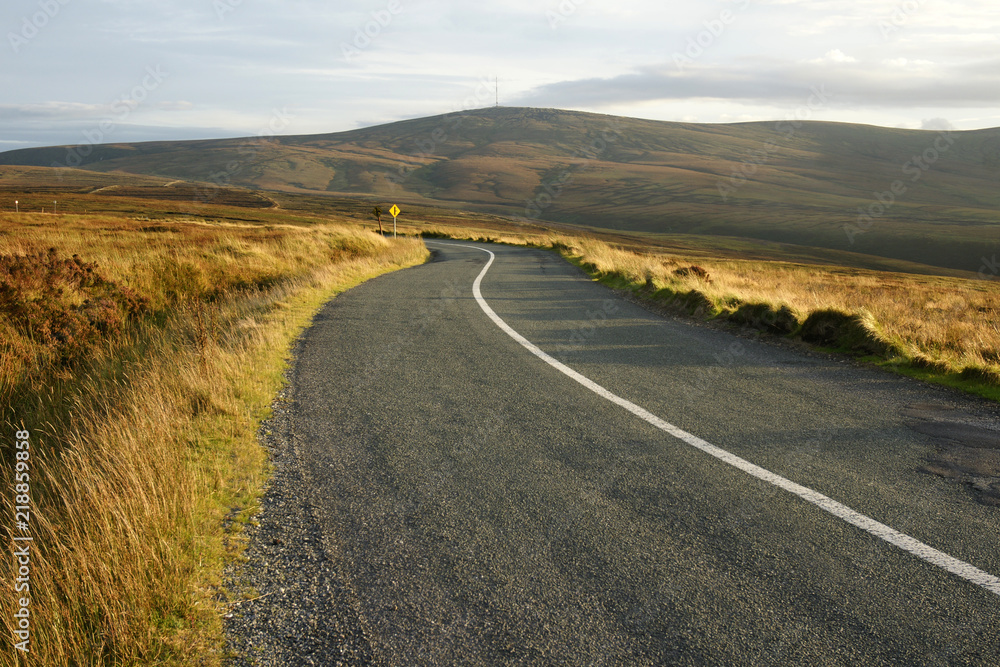 Sally's Gap, road through the Wiclow mountains, Ireland, road from Glendalough to Dublin