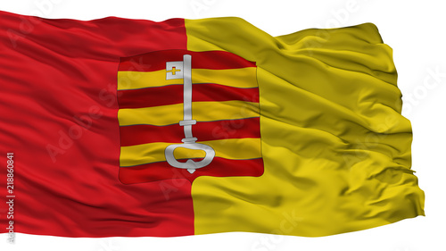 Lessines City Flag, Country Belgium, Isolated On White Background photo