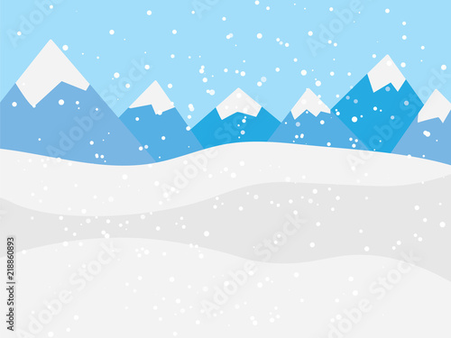 winter mountain landscape- vector illustration