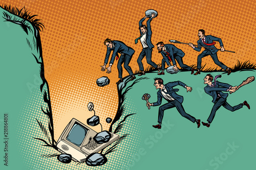 Savages businessmen kill computer. Internet censorship and polit
