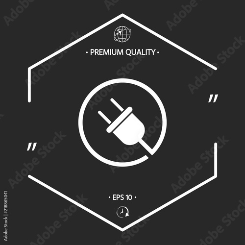 Plug in round icon