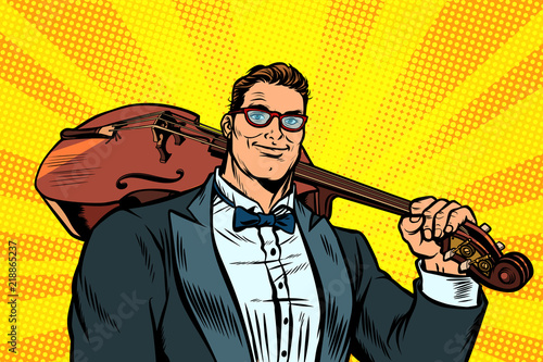 pop art violoncellist musician