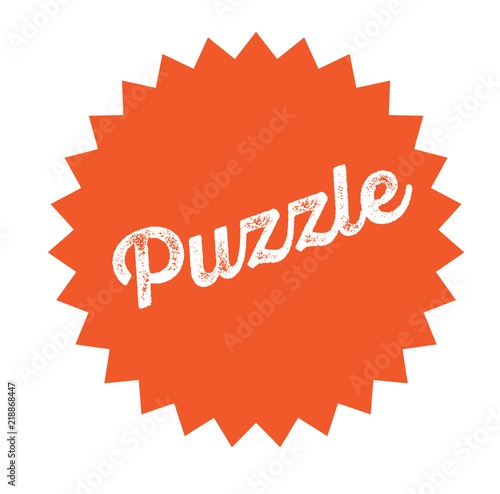 puzzle stamp on white
