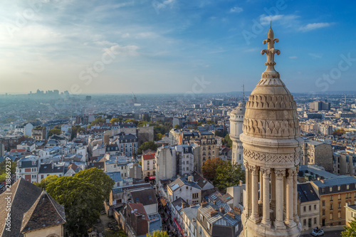 Rooftop and aerial view from Sacre Coeur Basilica, Paris