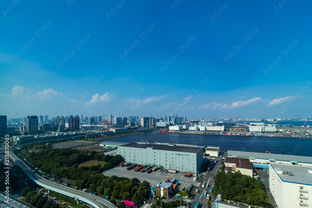 Obraz premium (東京都ー都市風景)お台場から見る有明側展望風景1