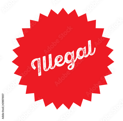 illegal stamp on white